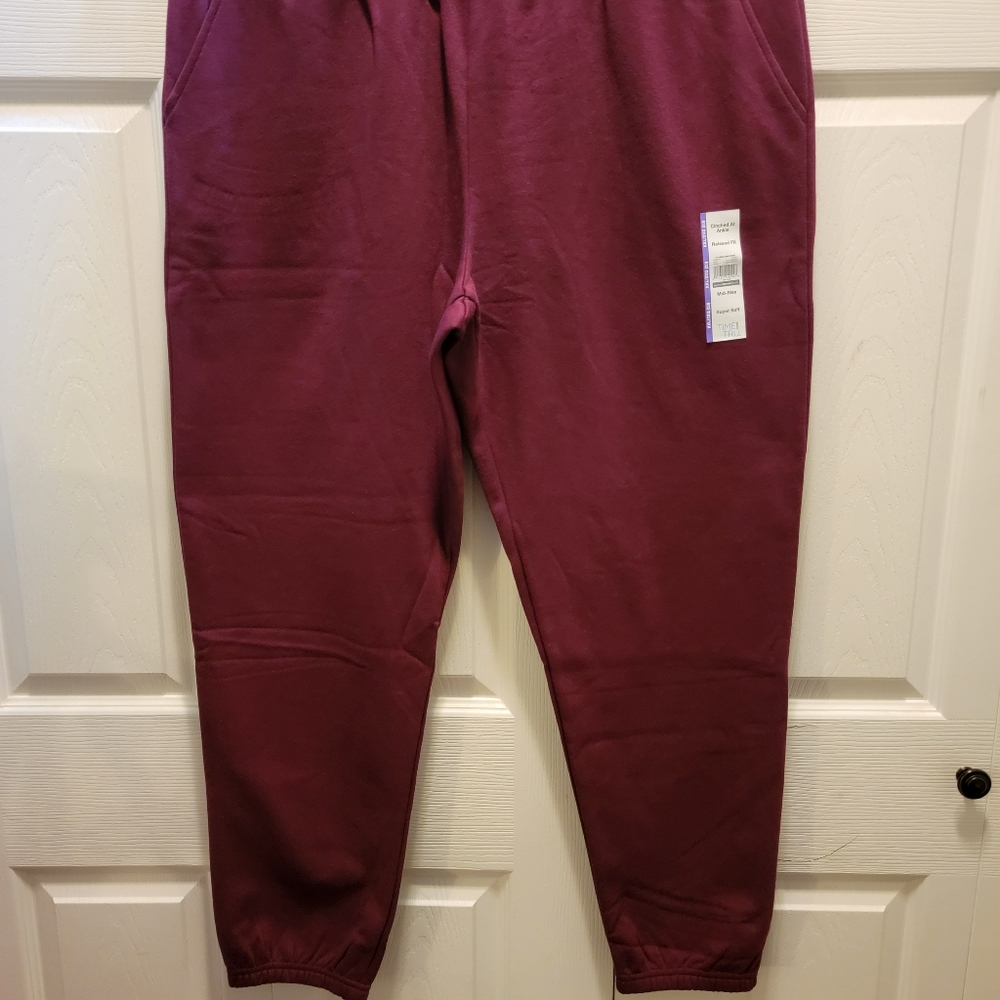 Time & Tru Purple Sweat IT Fleece Cinch Pant ‎ XXL